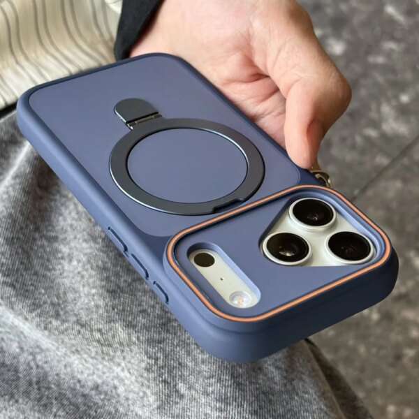 Shockproof Bumper Matte Kickstand Holder Case for iPhone 17 Air 16 14 15 Plus 13 12 11 Pro Max For Magsafe Magnetic Armor Cover Phone Accessories Smart Shop