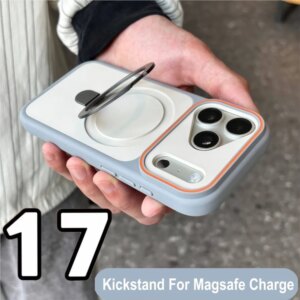 Shockproof Bumper Matte Kickstand Holder Case for iPhone 17 Air 16 14 15 Plus 13 12 11 Pro Max For Magsafe Magnetic Armor Cover Phone Accessories Smart Shop
