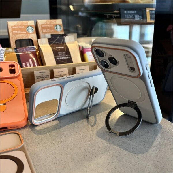 Shockproof Bumper Matte Kickstand Holder Case for iPhone 17 Air 16 14 15 Plus 13 12 11 Pro Max For Magsafe Magnetic Armor Cover Phone Accessories Smart Shop
