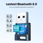 USB Bluetooth Adapter, Bluetooth 6.0 Dongle for PC Windows 11/10/8.1, Bluetooth Receiver & Transmitter for Keyboard/Mouse Network Devices Smart Shop