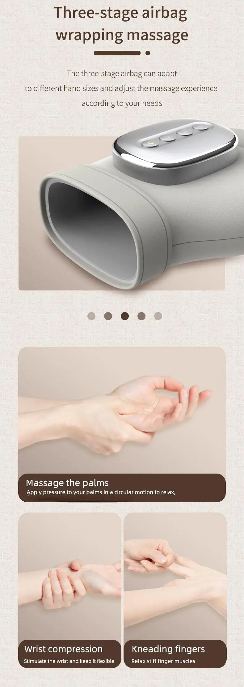 Hand Massager with Airbag Compression Finger Wrist Palm Massage Machine Vibration Glove for Hand Muscle Relax Gift for Men Women