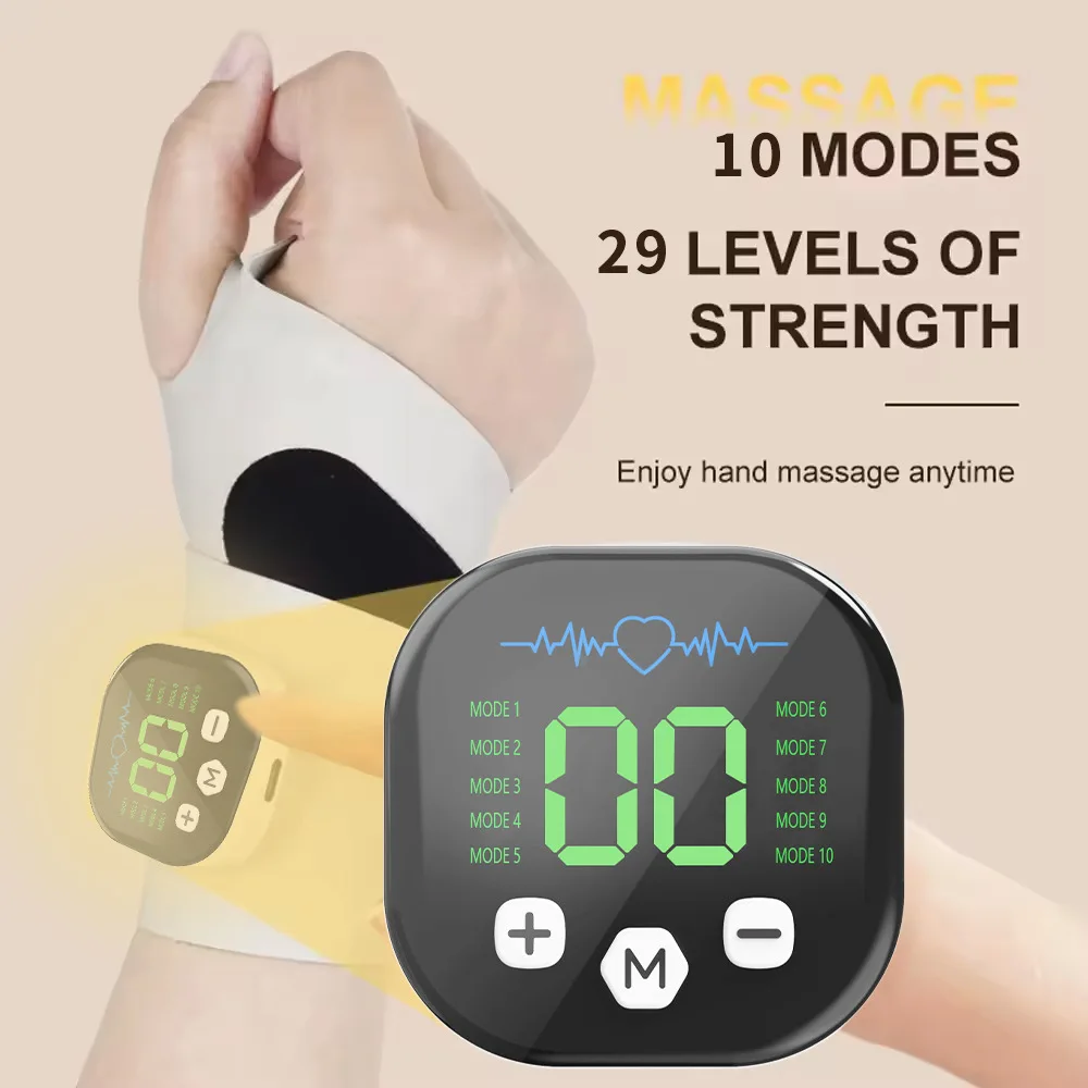 EMS Electric Cordless Hand Wrist Massager 10 Mode Vibration Massage Relieve Hand Muscle Fatigue USB Rechargeable Wrist Brace Wra EMS Electric Cordless Hand Wrist Massager 10 Mode Vibration Massage Relieve Hand Muscle Fatigue USB Rechargeable Wrist Brace Wra
