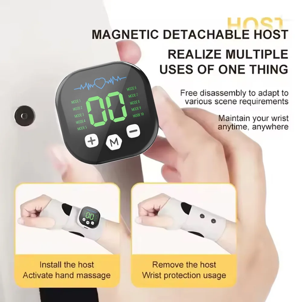 EMS Electric Cordless Hand Wrist Massager 10 Mode Vibration Massage Relieve Hand Muscle Fatigue USB Rechargeable Wrist Brace Wra EMS Electric Cordless Hand Wrist Massager 10 Mode Vibration Massage Relieve Hand Muscle Fatigue USB Rechargeable Wrist Brace Wra