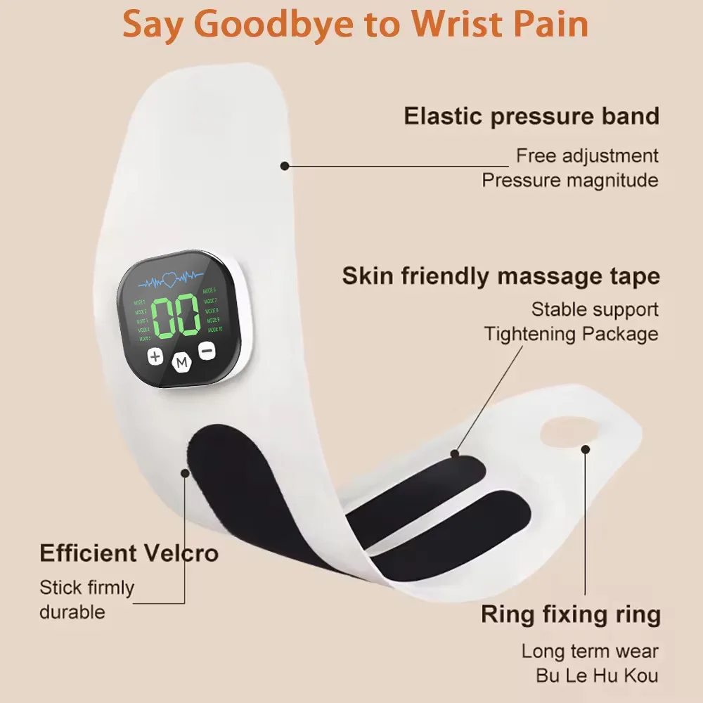 EMS Electric Cordless Hand Wrist Massager 10 Mode Vibration Massage Relieve Hand Muscle Fatigue USB Rechargeable Wrist Brace Wra EMS Electric Cordless Hand Wrist Massager 10 Mode Vibration Massage Relieve Hand Muscle Fatigue USB Rechargeable Wrist Brace Wra