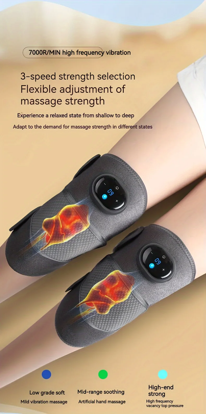 Single-Leg and Double-Leg Heated Knee Massager, 3-in-1 Heated Knee, Elbow, and Shoulder Support Wrap, Vibrating Knee Heating Pad, 3 Adjustable Vibration and Heating Modes, Heating Pad for Knee, Elbow, Shoulder, and Leg Relaxation (Dual-Use Device)