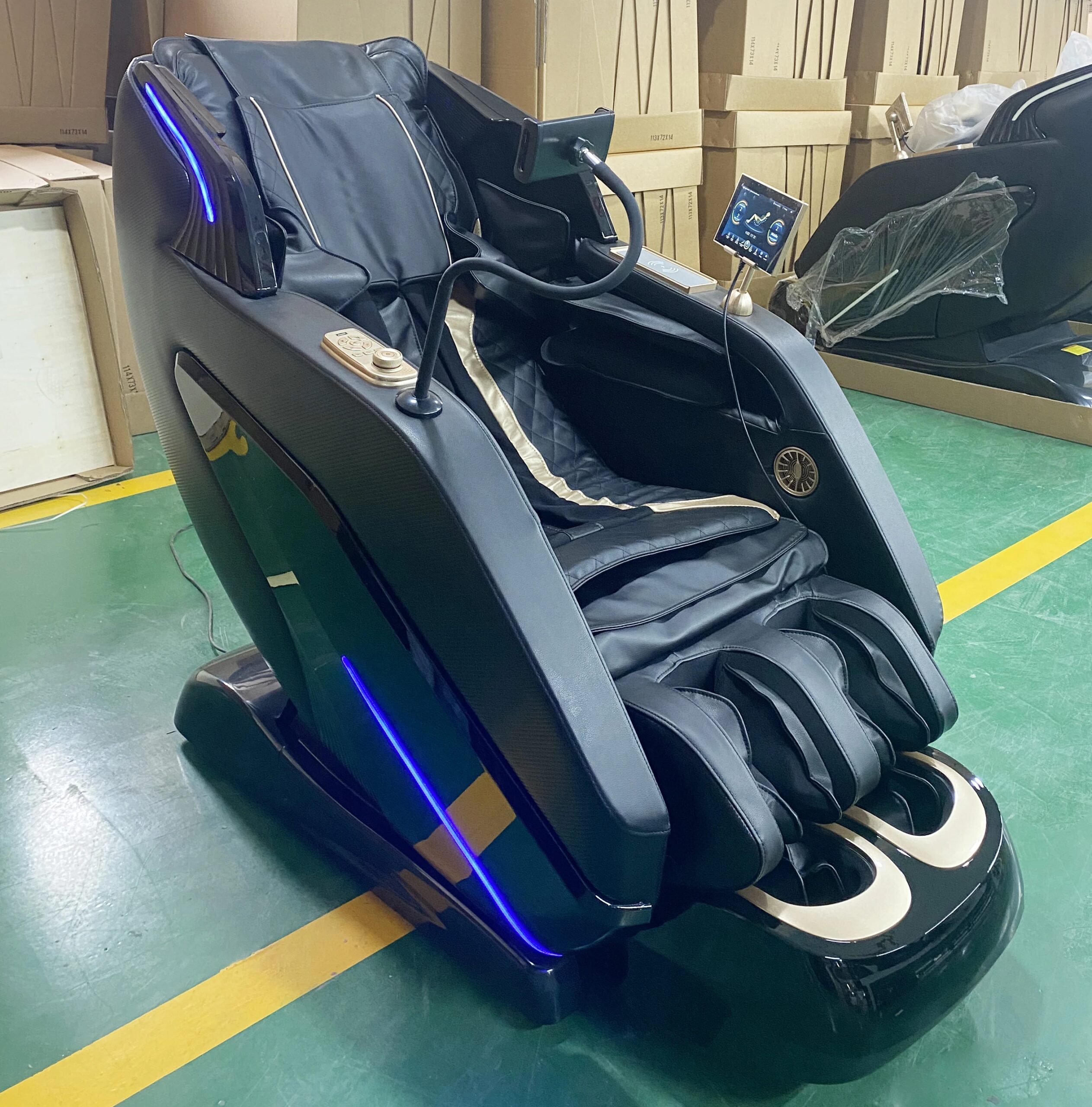 Massage Chair Full Body,2025 Zero Gravity SL-Track Shiatsu Massage Chairs Recliner AI Voice,Waist Calf Heating Phone Holder blac