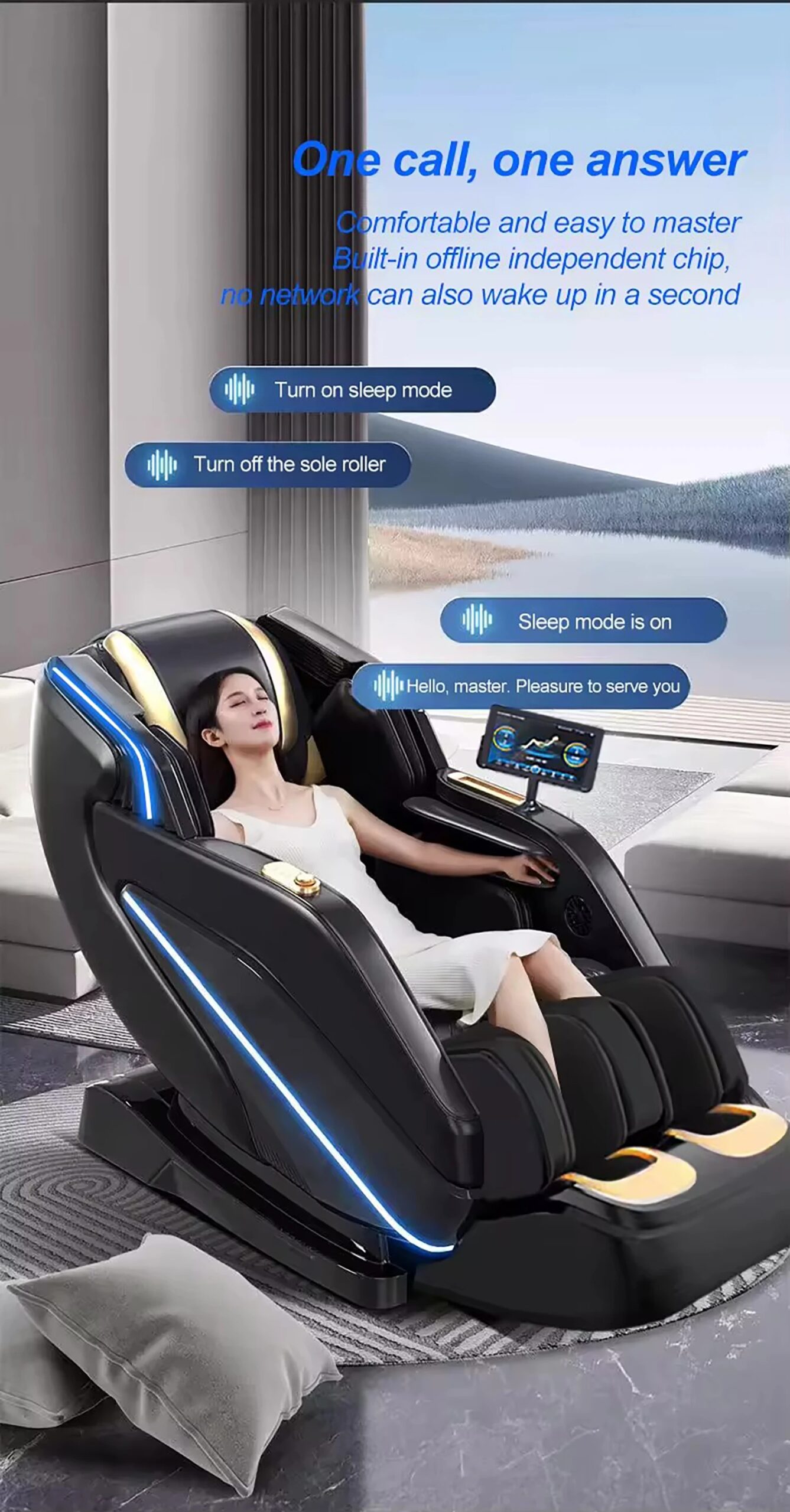 Massage Chair Full Body,2025 Zero Gravity SL-Track Shiatsu Massage Chairs Recliner AI Voice,Waist Calf Heating Phone Holder blac
