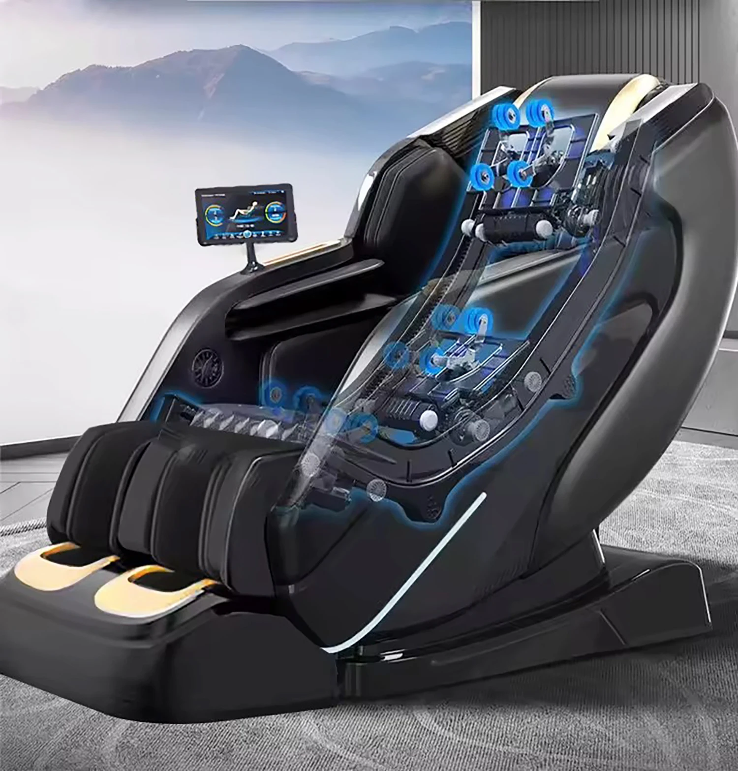 Massage Chair Full Body,2025 Zero Gravity SL-Track Shiatsu Massage Chairs Recliner AI Voice,Waist Calf Heating Phone Holder blac
