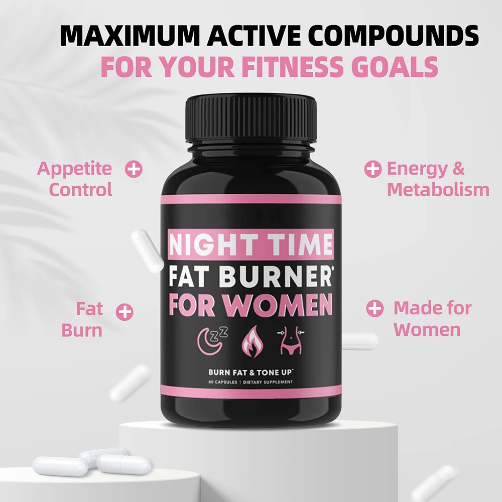 Night Time Fat Burner Supplement for Women, Belly Fat Burner & Tone Up Pills for Bloating & Metabolism, Appetite Suppressant Night Time Fat Burner Supplement for Women, Belly Fat Burner & Tone Up Pills for Bloating & Metabolism, Appetite Suppressant