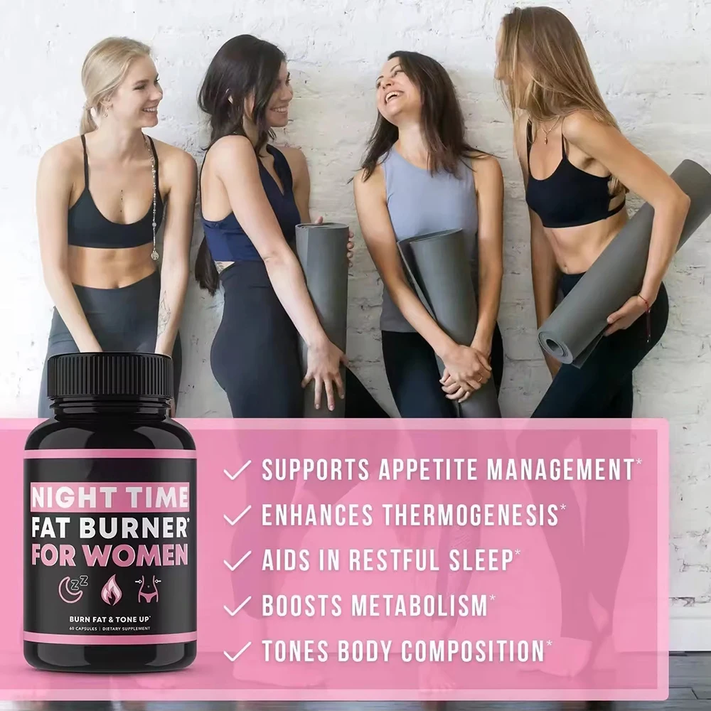 Night Time Fat Burner Supplement for Women, Belly Fat Burner & Tone Up Pills for Bloating & Metabolism, Appetite Suppressant Night Time Fat Burner Supplement for Women, Belly Fat Burner & Tone Up Pills for Bloating & Metabolism, Appetite Suppressant