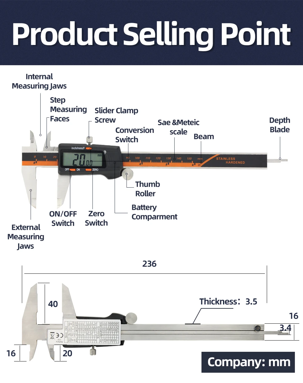 Metal Caliper Digital Pachometer Professional Vernier Caliber Measuring Tools Woodworking Thickness Gauge Depth Electronic Ruler Metal Caliper Digital Pachometer Professional Vernier Caliber Measuring Tools Woodworking Thickness Gauge Depth Electronic Ruler