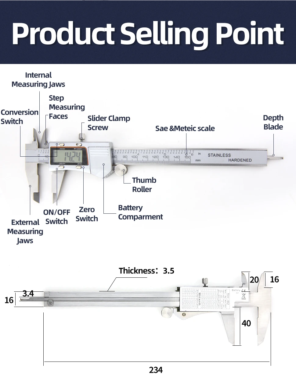 Metal Caliper Digital Pachometer Professional Vernier Caliber Measuring Tools Woodworking Thickness Gauge Depth Electronic Ruler Metal Caliper Digital Pachometer Professional Vernier Caliber Measuring Tools Woodworking Thickness Gauge Depth Electronic Ruler