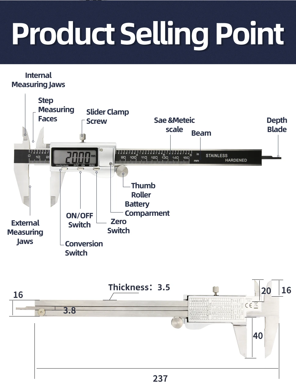 Metal Caliper Digital Pachometer Professional Vernier Caliber Measuring Tools Woodworking Thickness Gauge Depth Electronic Ruler Metal Caliper Digital Pachometer Professional Vernier Caliber Measuring Tools Woodworking Thickness Gauge Depth Electronic Ruler