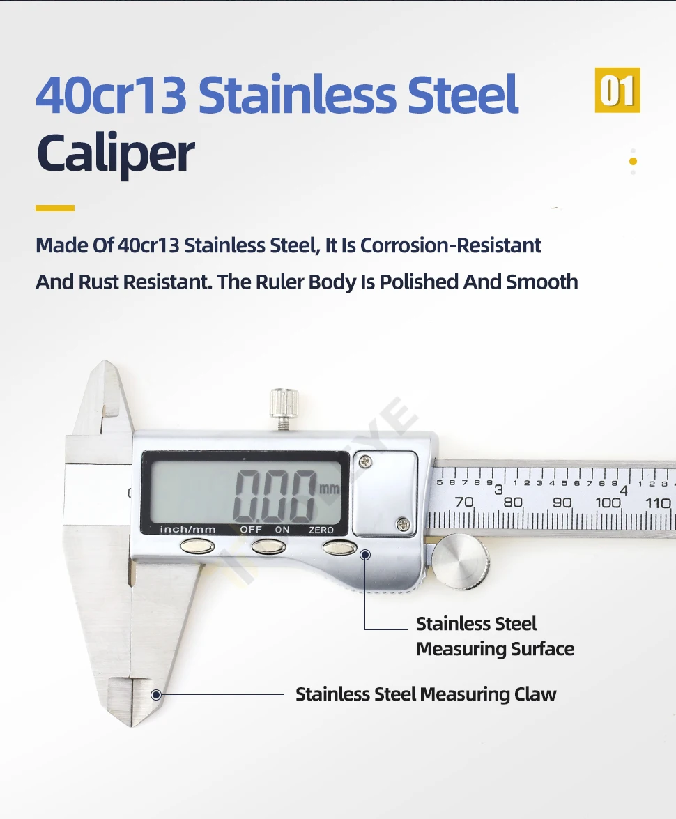 Metal Caliper Digital Pachometer Professional Vernier Caliber Measuring Tools Woodworking Thickness Gauge Depth Electronic Ruler Metal Caliper Digital Pachometer Professional Vernier Caliber Measuring Tools Woodworking Thickness Gauge Depth Electronic Ruler