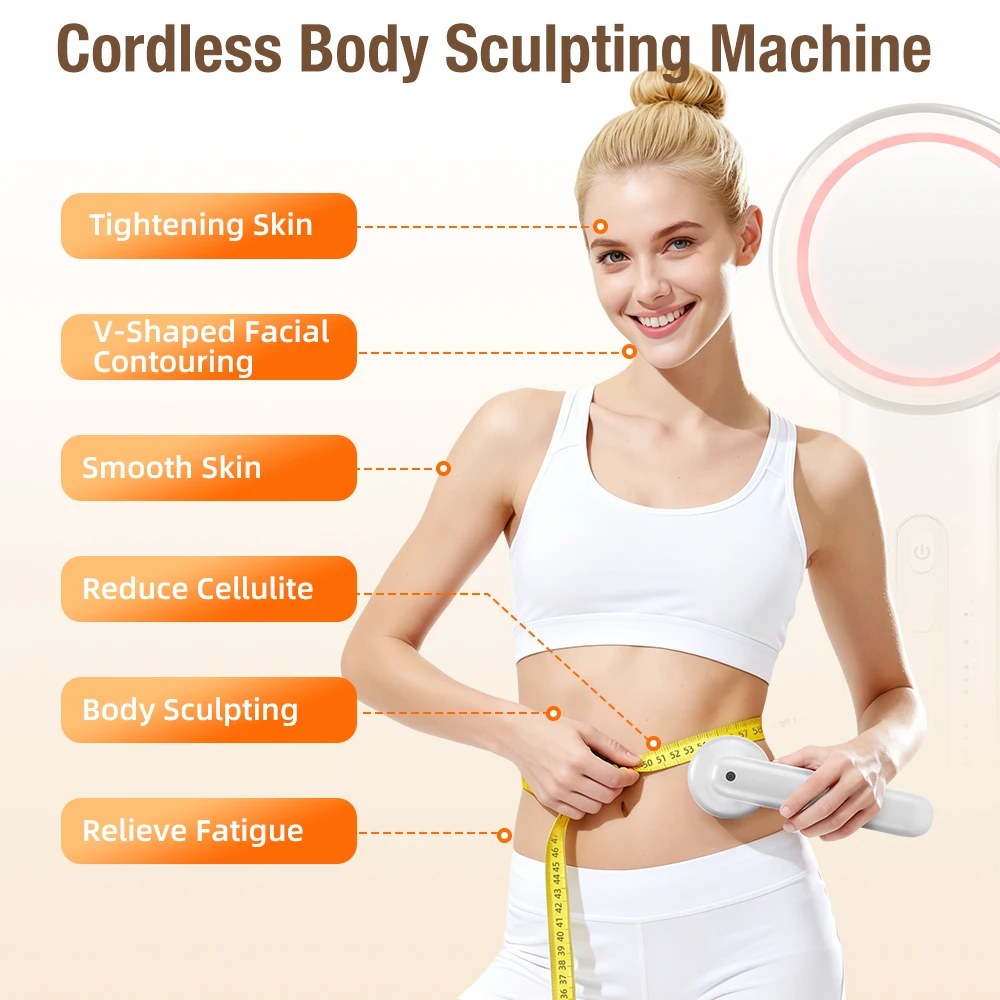 5 IN 1 EMS Ultrasound Cavitation Machine LED Light Facial Body Slimming Vibrating Massager Anti Cellulite Fat Burner Device
