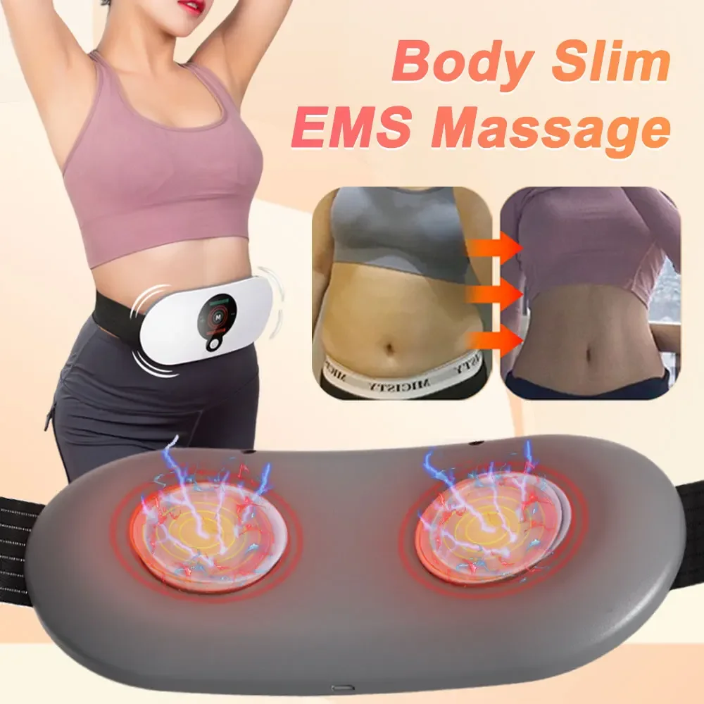 EMS Abdominal Slim Massager Electric Waist Trainer Fat Cellulite Burner Belt Vibration Muscle Massage Slimming Pulse Weight Loss