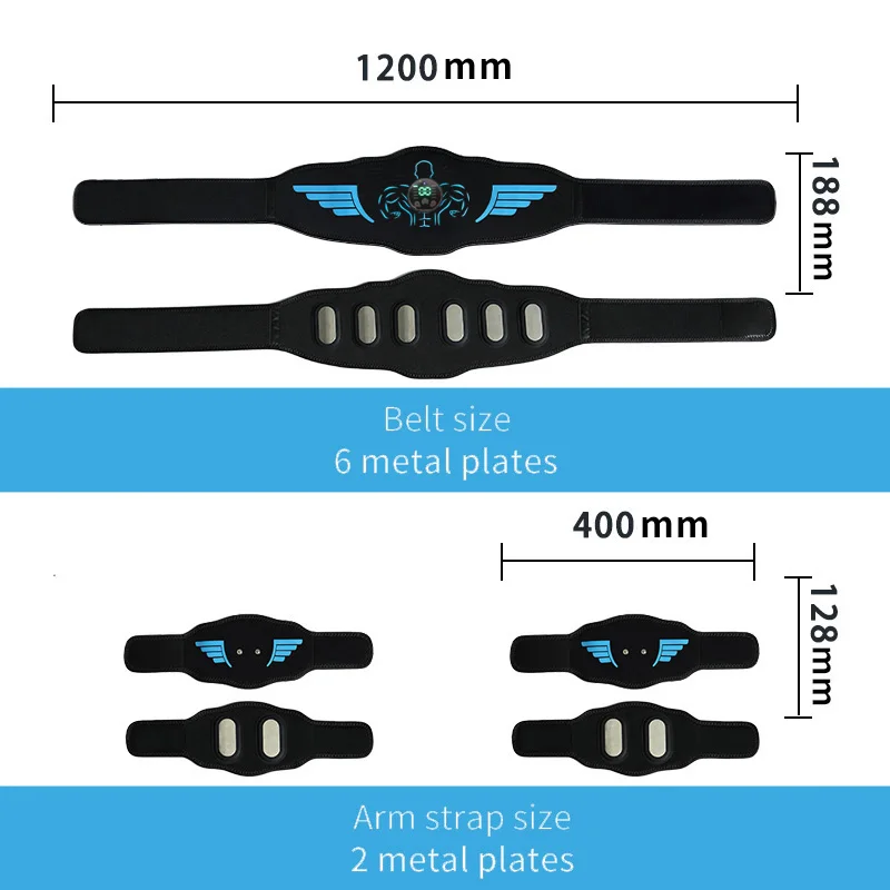 EMS Abdominal Toning Belt Muscle Toner Abs Trainer Electric USB Recharge Body Waist Massager Weight Loss Fitness Equiment Unisex