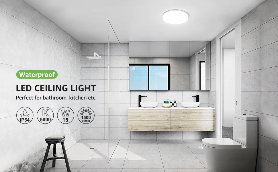 Ultra-thin Round LED Ceiling Lamp Waterproof Flush Mount Fixture 6500K Daylight Modern Home Lighting for Bedroom Kitchen Hallway Ultra-thin Round LED Ceiling Lamp Waterproof Flush Mount Fixture 6500K Daylight Modern Home Lighting for Bedroom Kitchen Hallway