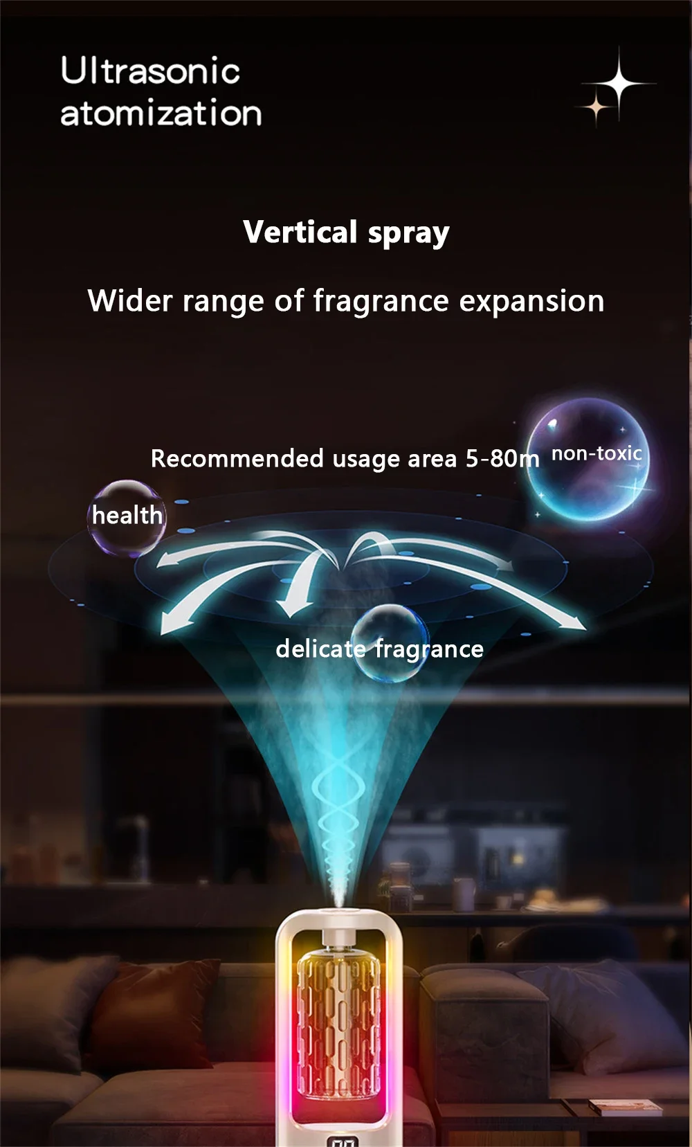 50ml Wall Mounted Aroma Diffuser Essential Oils Diffuser with Time Setting Air Purifying Fragrance Diffusing For Bedroom Toilet
