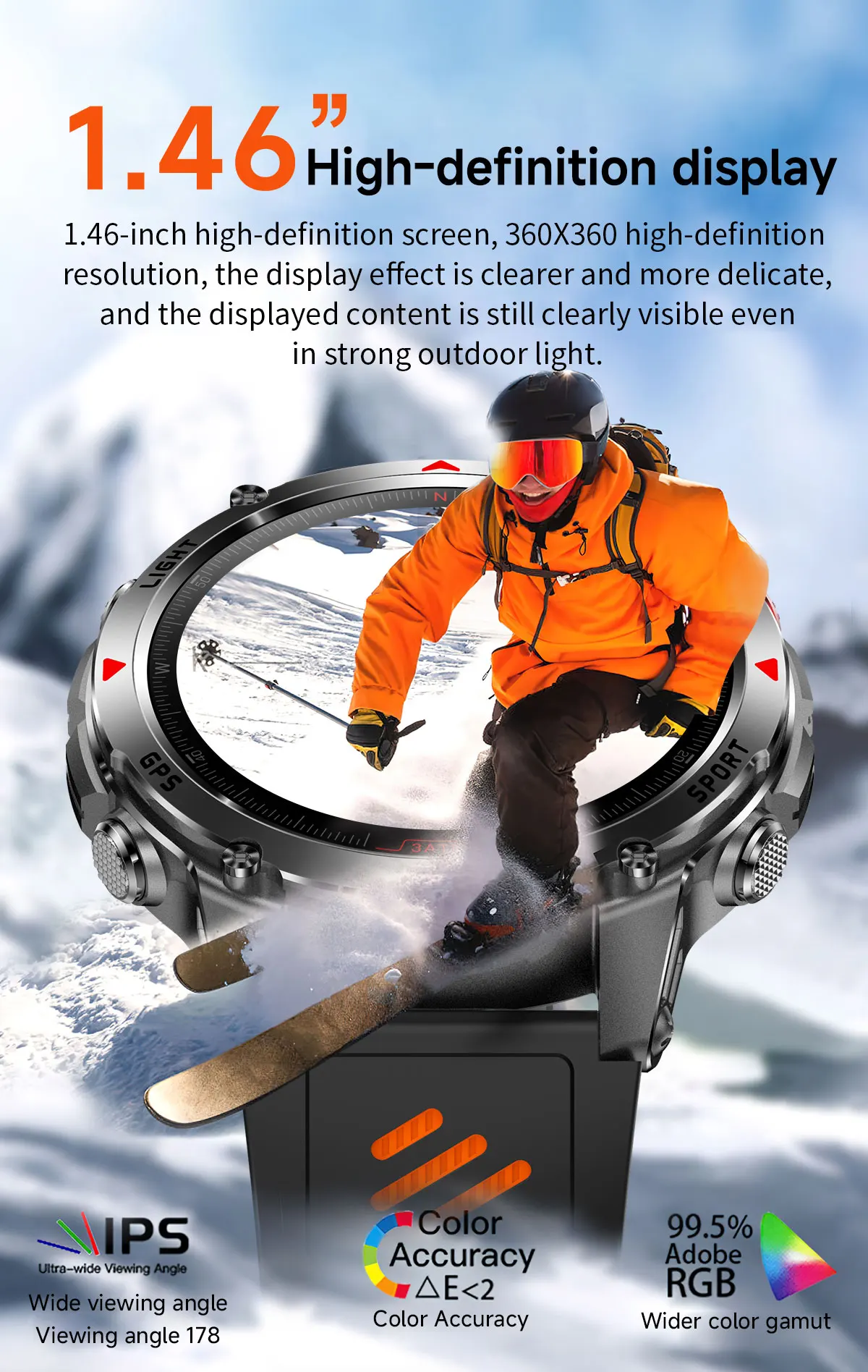 Forerunner 570 GPS Smart Watch 3ATM Waterproof AMOLED Screen MULTI-BAND GNSS Compass Altimeter Flashlight Sports Smartwatch Men