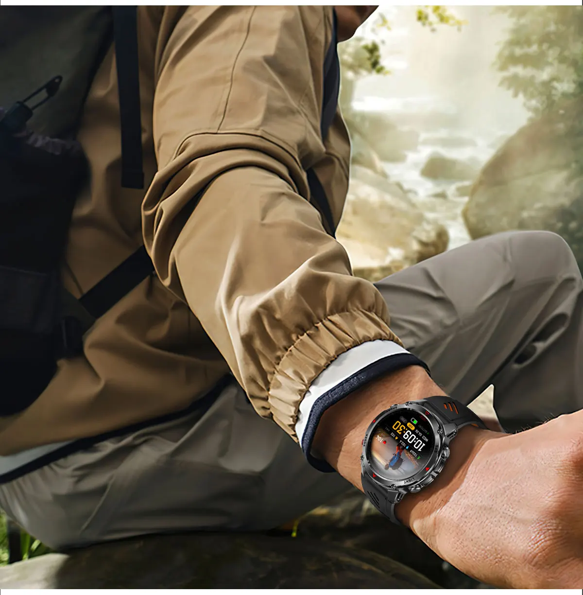 Forerunner 570 GPS Smart Watch 3ATM Waterproof AMOLED Screen MULTI-BAND GNSS Compass Altimeter Flashlight Sports Smartwatch Men