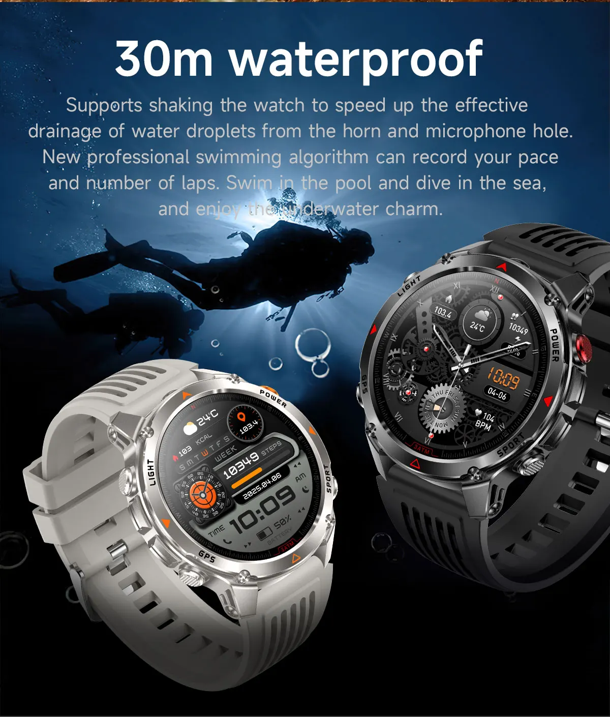 Forerunner 570 GPS Smart Watch 3ATM Waterproof AMOLED Screen MULTI-BAND GNSS Compass Altimeter Flashlight Sports Smartwatch Men