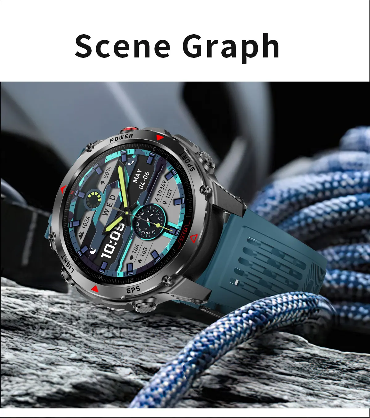 Forerunner 570 GPS Smart Watch 3ATM Waterproof AMOLED Screen MULTI-BAND GNSS Compass Altimeter Flashlight Sports Smartwatch Men