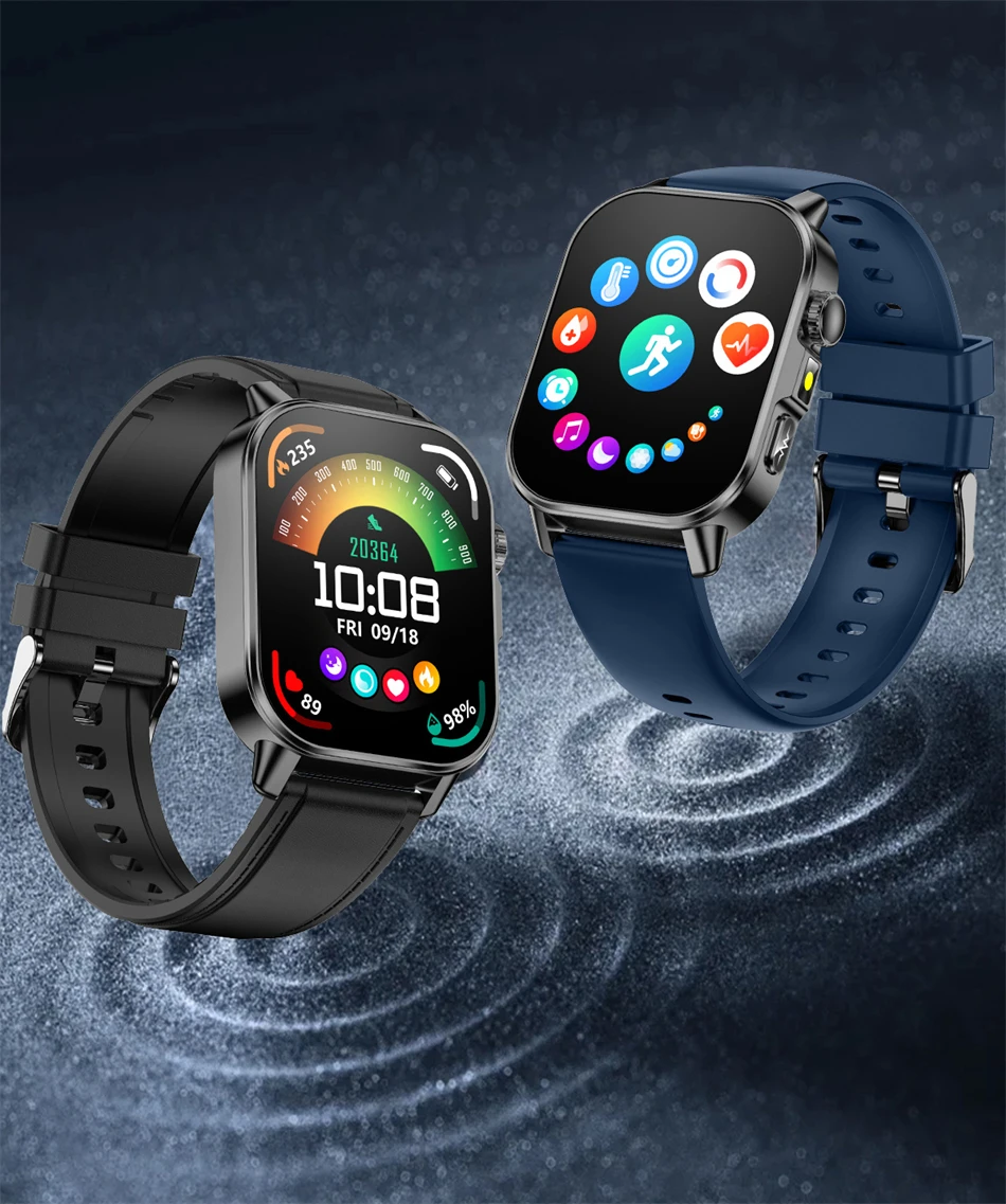 New Men Accurate Health Diagnosis ECG Smart Watch Blood Pressure Blood Oxygen Blood Fat Uric Acid Temp Bluetooth call Smartwatch