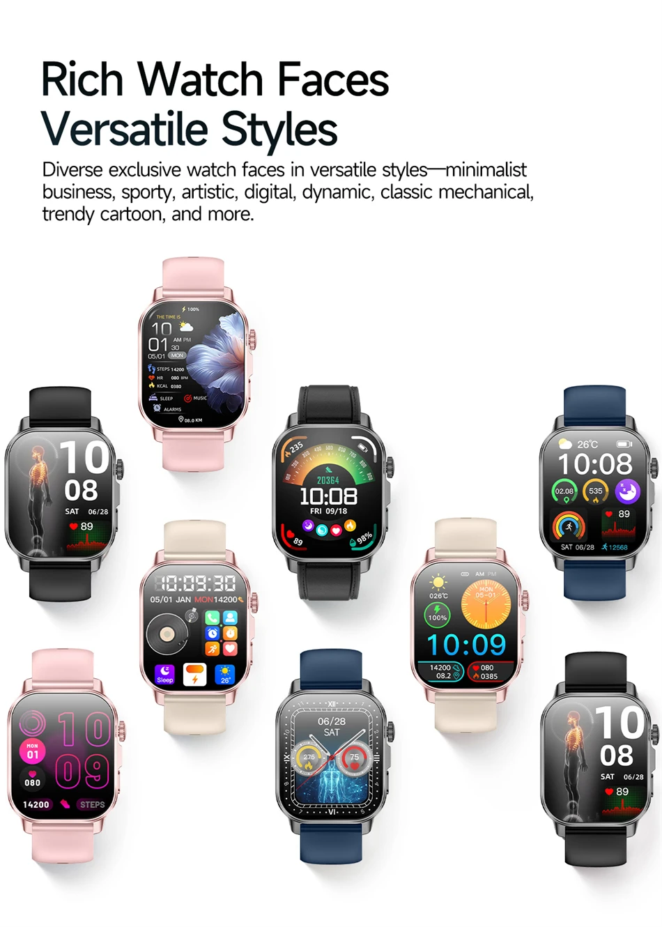 New Men Accurate Health Diagnosis ECG Smart Watch Blood Pressure Blood Oxygen Blood Fat Uric Acid Temp Bluetooth call Smartwatch