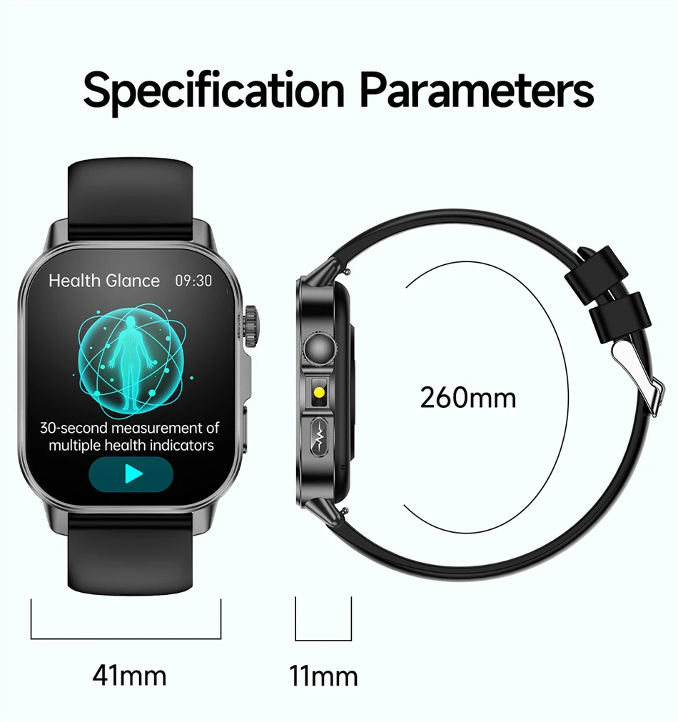 New Men Accurate Health Diagnosis ECG Smart Watch Blood Pressure Blood Oxygen Blood Fat Uric Acid Temp Bluetooth call Smartwatch