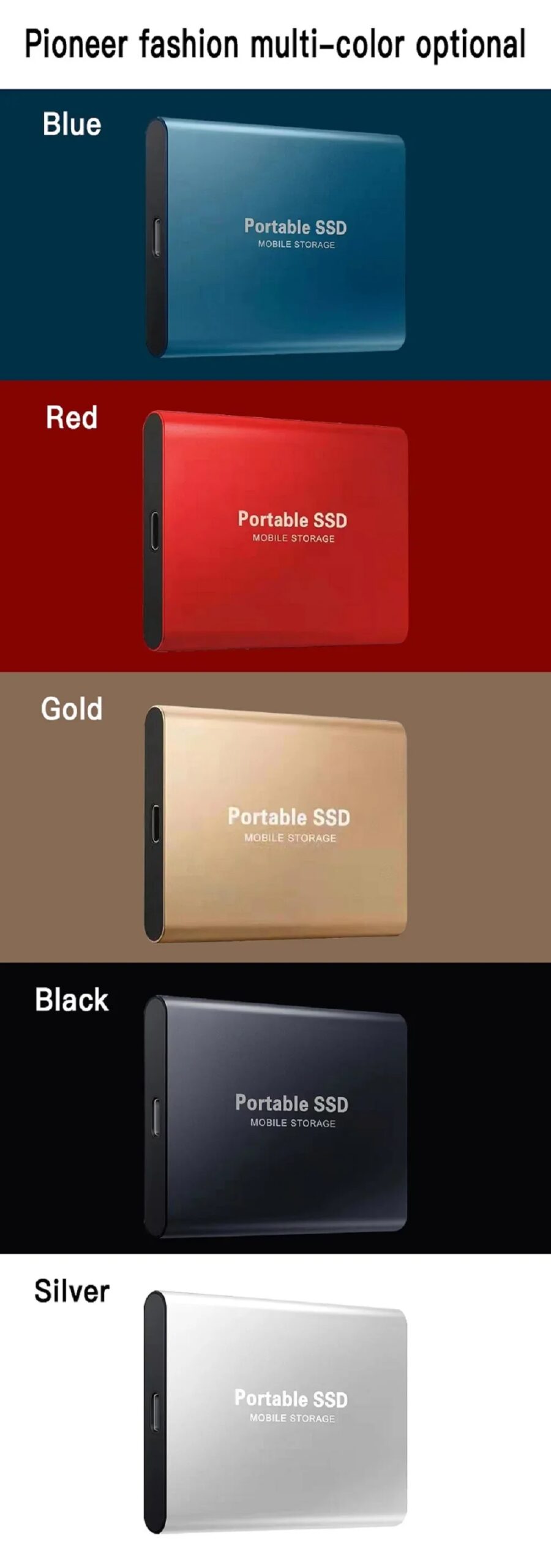 128TB USB3.1 Portable Solid State Drive External Hard Disk Type-C High Speed Data Backup Storage Device for Desktop PC
