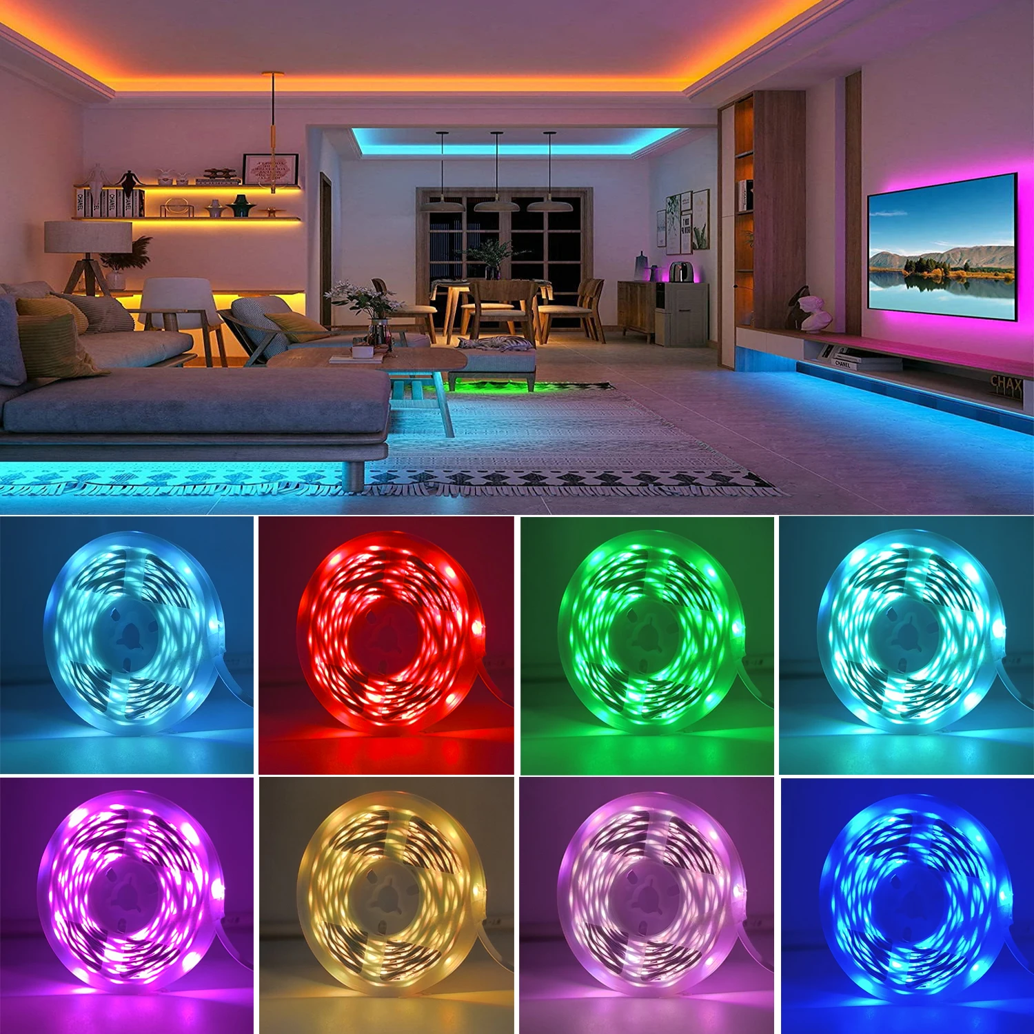 RGB Led Strip Lights 5m 10m 20m 30m Led Room Light with APP Control Flexible Ribbon Luces Led Tape for Room Bedroom Decoration RGB Led Strip Lights 5m 10m 20m 30m Led Room Light with APP Control Flexible Ribbon Luces Led Tape for Room Bedroom Decoration