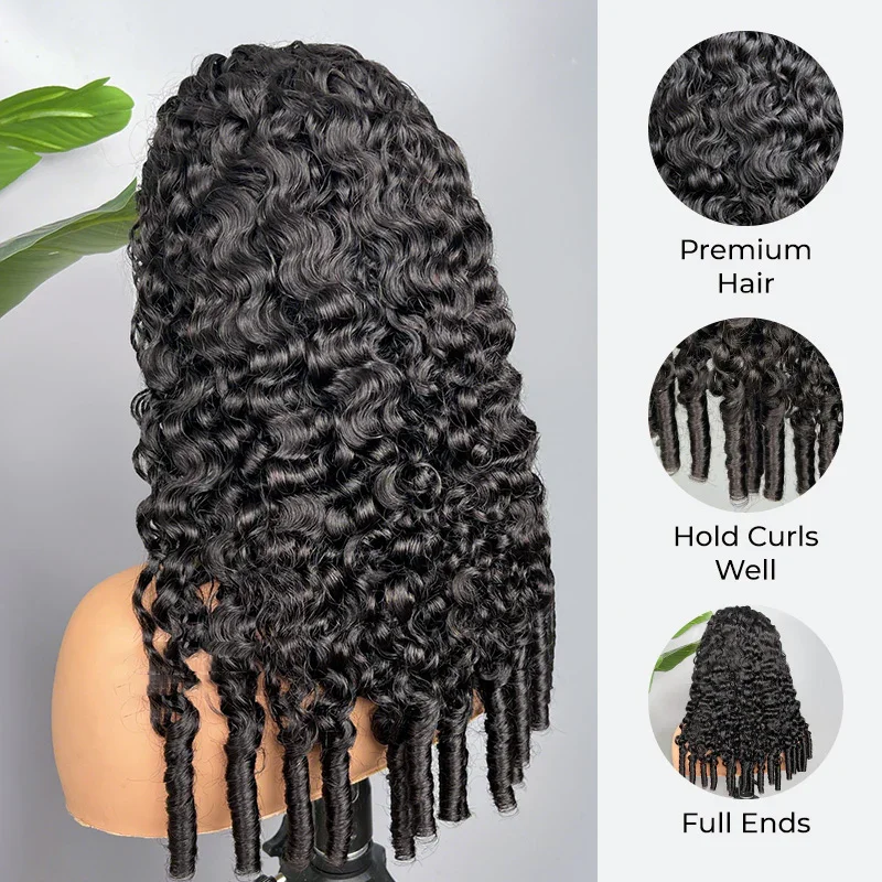 300% Wear And Go 7x5 Burmese Curly Glueless Wigs Human Hair 13x6 HD Lace Frontal Wig Real Ear To Ear With Invisi Draw-string Wig