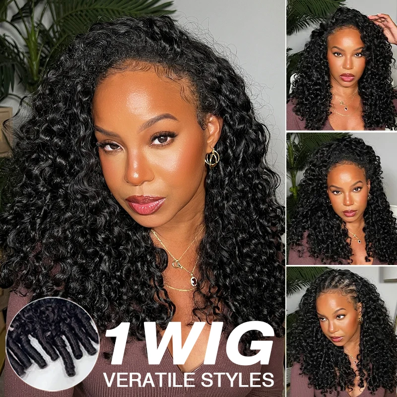 300% Wear And Go 7x5 Burmese Curly Glueless Wigs Human Hair 13x6 HD Lace Frontal Wig Real Ear To Ear With Invisi Draw-string Wig