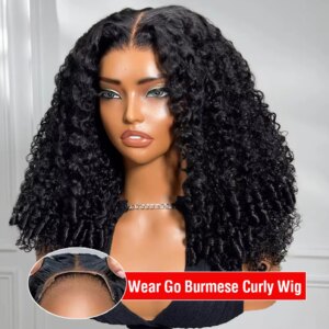 Burmese Curly Glueless Human Hair Wigs