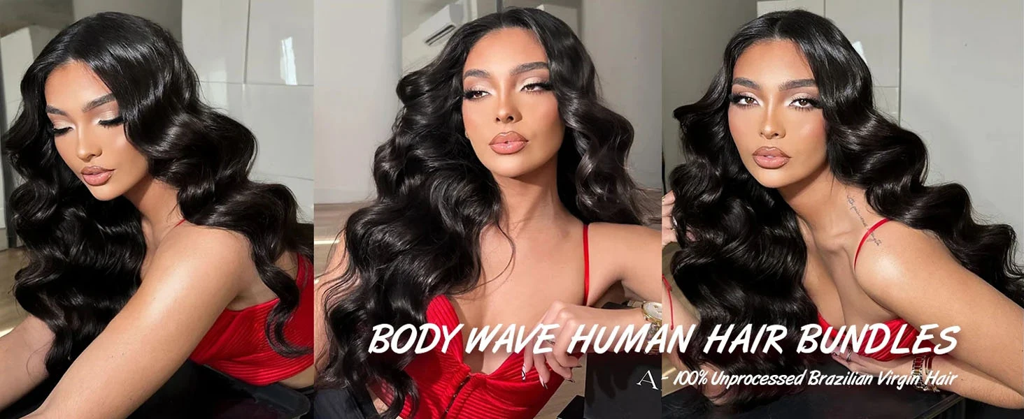 Body Wave Brazilian Human Hair Bundles Unprocessed Virgin Hair Weave 26 28 30 32 Inches 4Bundles Body wave Human Hair Extensions