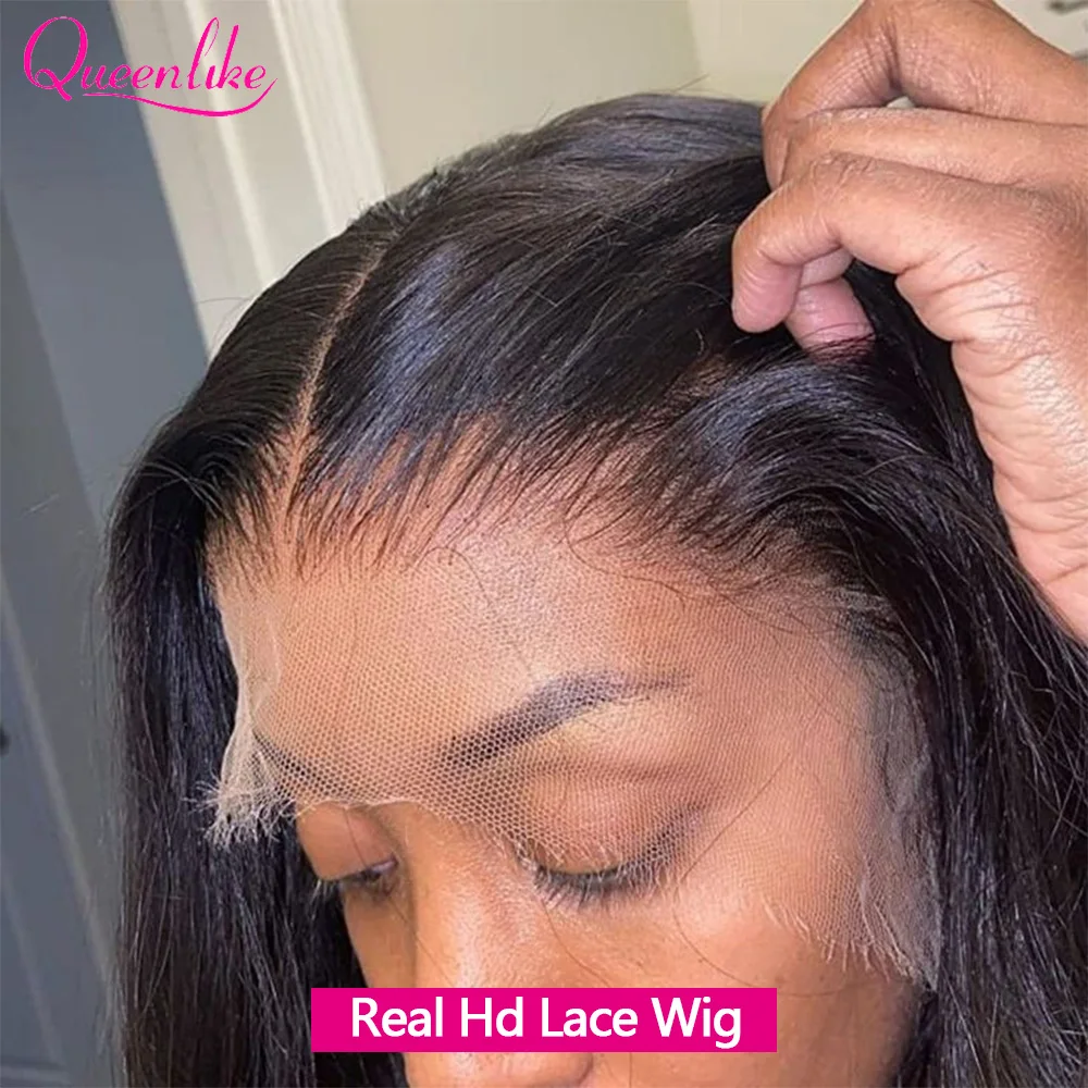 Queenlike Real Hd Lace Frontal Human Hair Wigs for Women Pre Plucked 13x4 Straight Scalp Invisible Strap Hd Lace Human Hair Wig