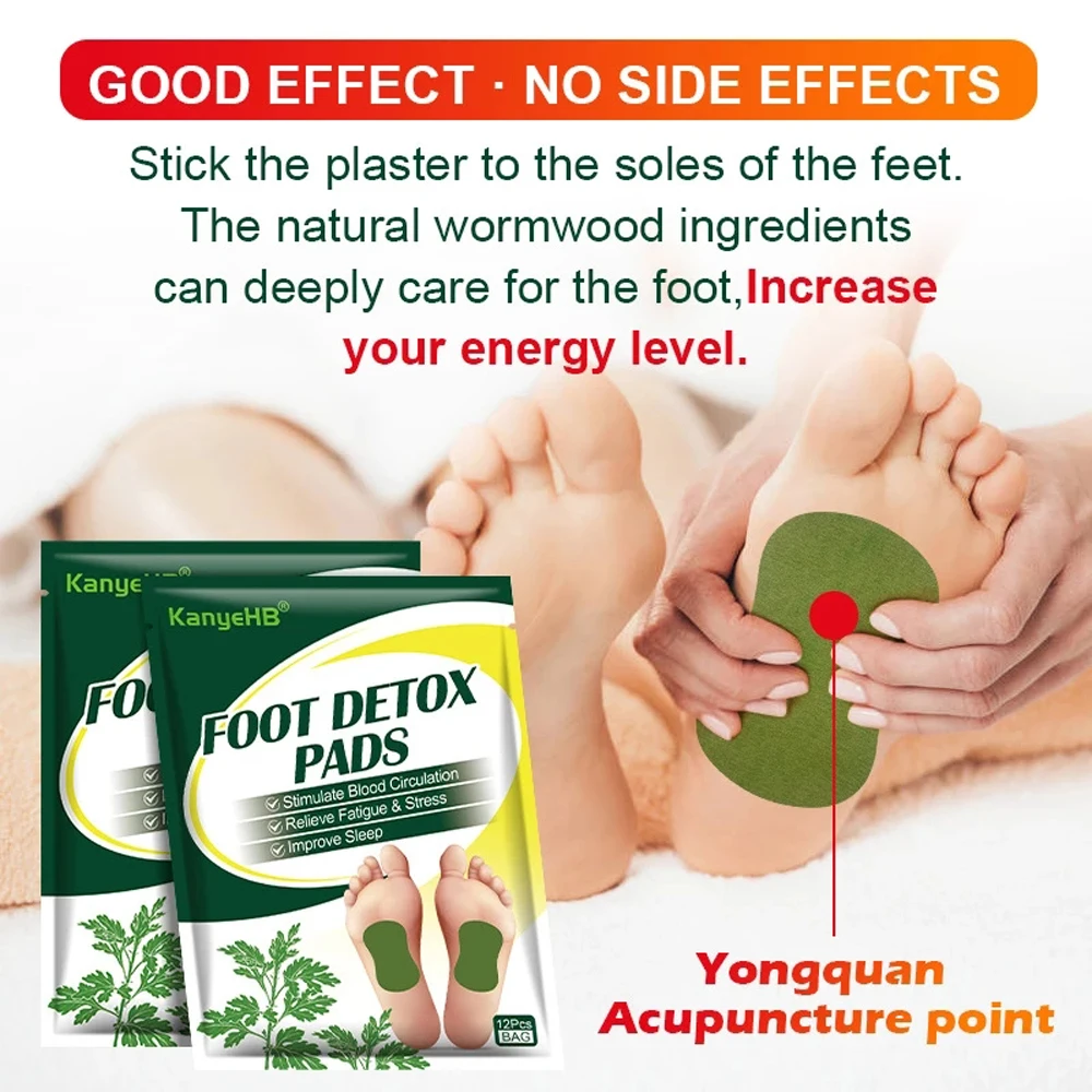 Detox Foot Patches Pads 12/24Pcs Natural Herbal Wormwood Artemisia Argyi Feet Body Toxins Cleansing Relieve Stress Help Sleeping Detox Foot Patches Pads 12/24Pcs Natural Herbal Wormwood Artemisia Argyi Feet Body Toxins Cleansing Relieve Stress Help Sleeping
