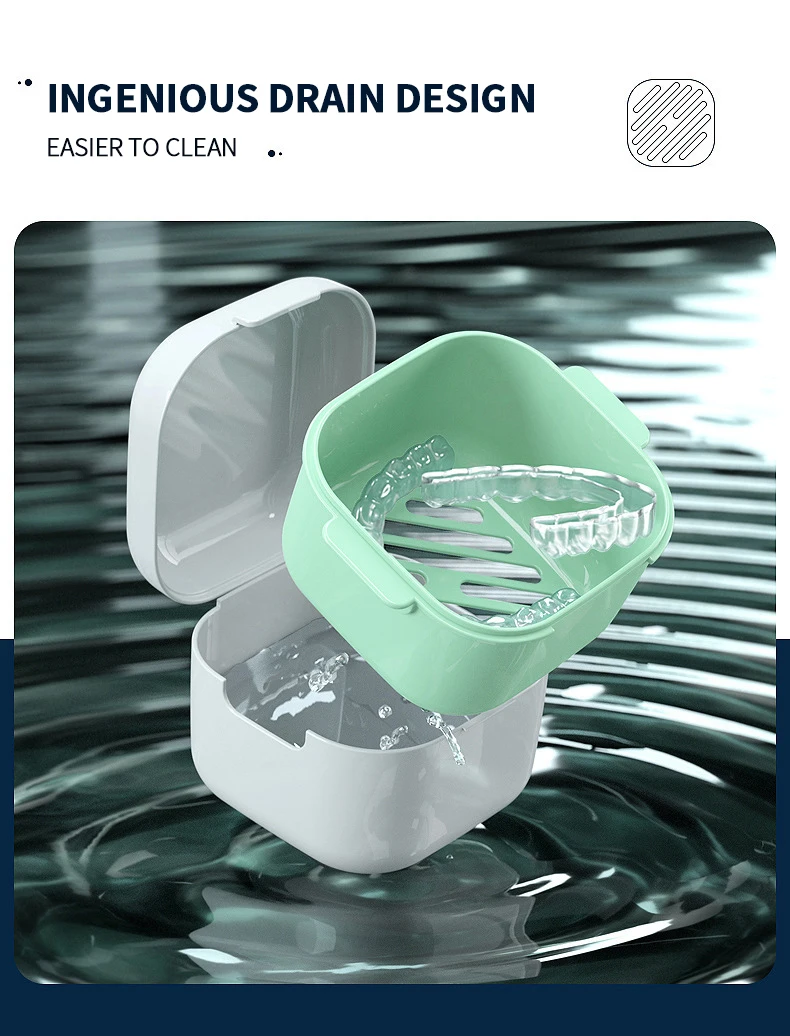 High Quality Orthodontic Retainer Braces Storage Box Soaking Invisible Teeth Denture Cleaning Tooth Storage Portable Belt case