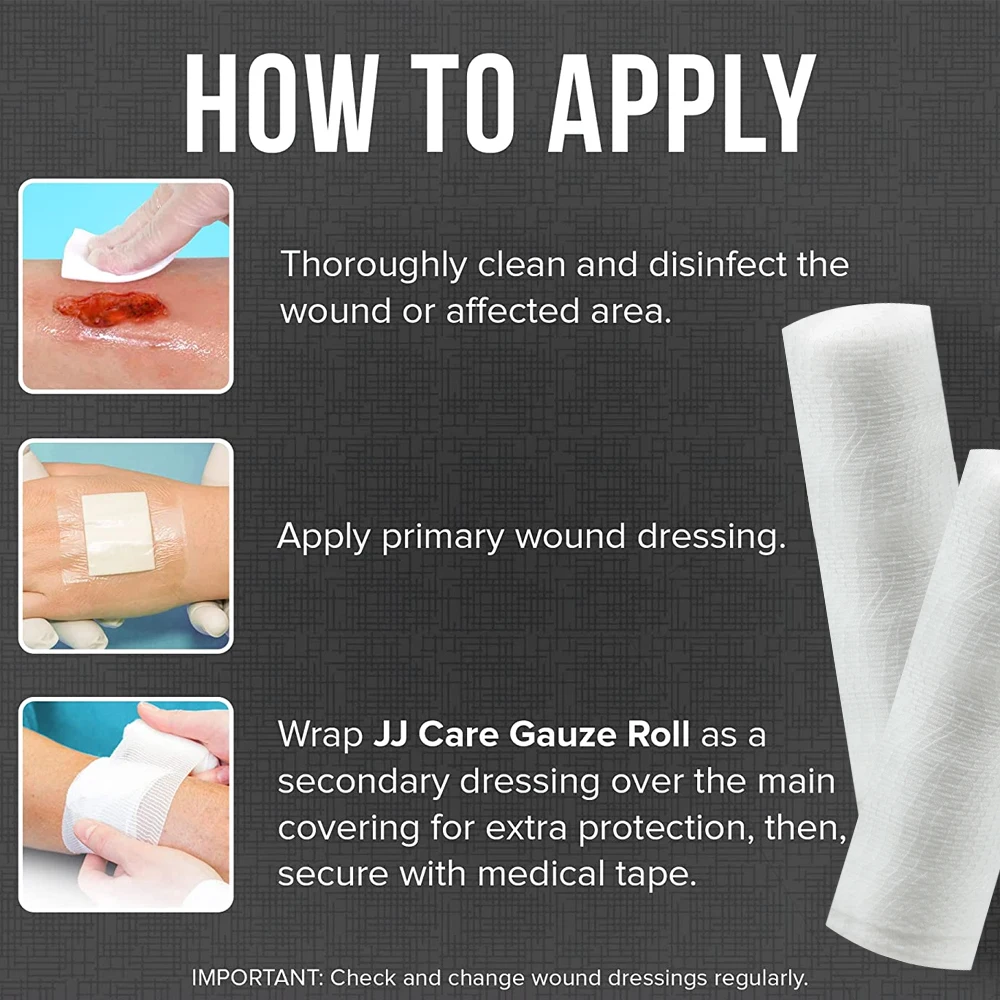 1/5/10 Rolls Absorbent Gauze Cotton Bandage Roll Wound Hemostasis Wrapping Dressing Fixation First Aid Bandage Roll
