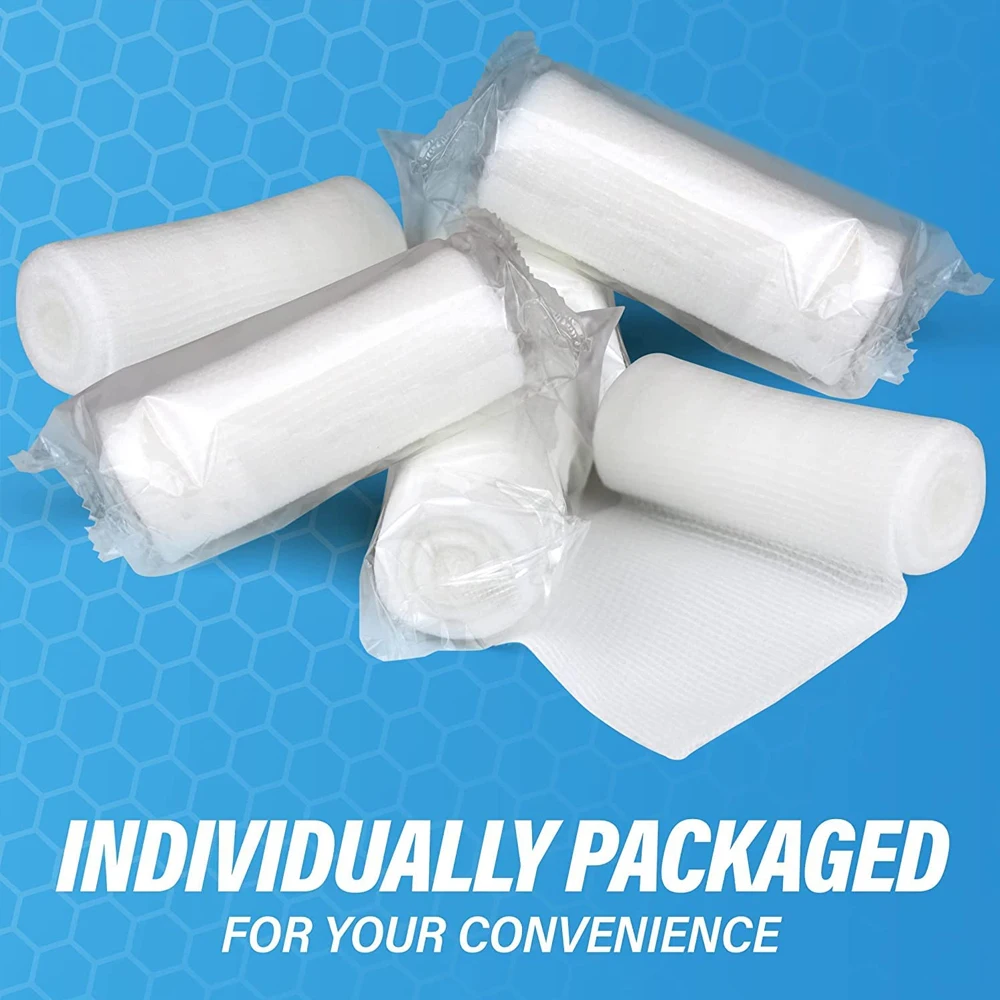 1/5/10 Rolls Absorbent Gauze Cotton Bandage Roll Wound Hemostasis Wrapping Dressing Fixation First Aid Bandage Roll