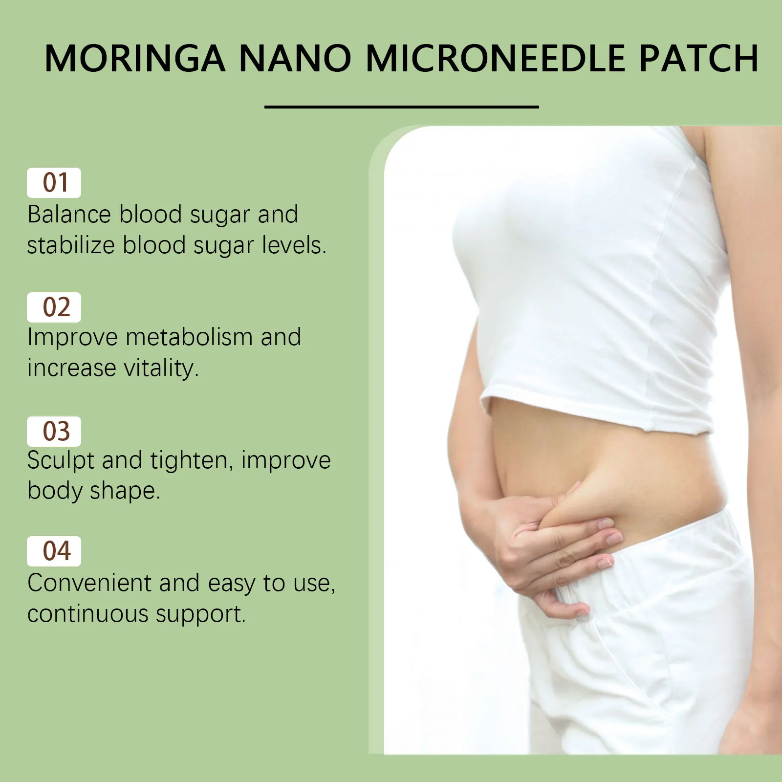 10 In 1 Overnight Microneedle Patch Natural Moringa Berberine NAD Plus Firming Skin Care Soluble Micro Darts Tightening Skincare