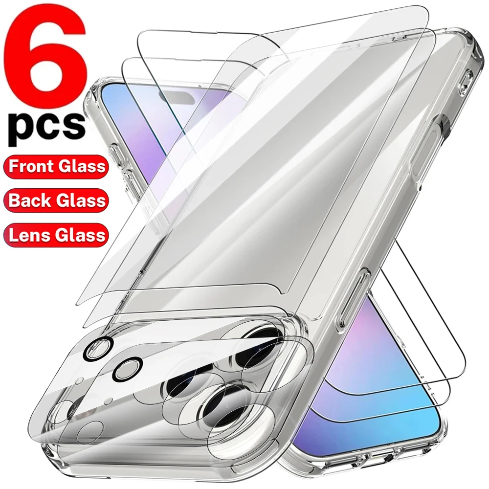 Front&Back&Lens Tempered Glass Screen Protectors for iPhone 17 Pro Max HD Clear Anti-scratch Full Cover Lens Film for iPhone17
