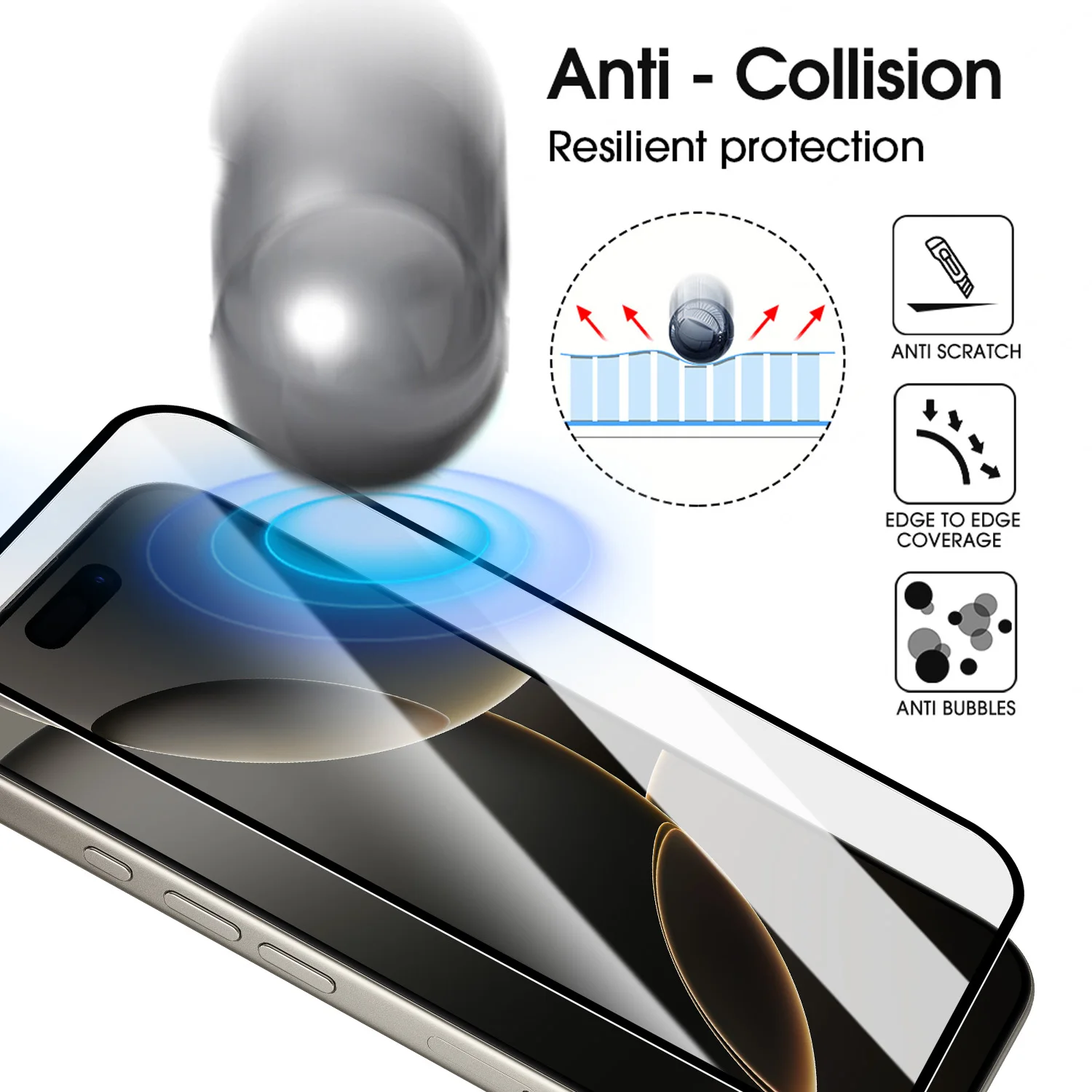 Front&Back&Lens Tempered Glass Screen Protectors for iPhone 17 Pro Max HD Clear Anti-scratch Full Cover Lens Film for iPhone17