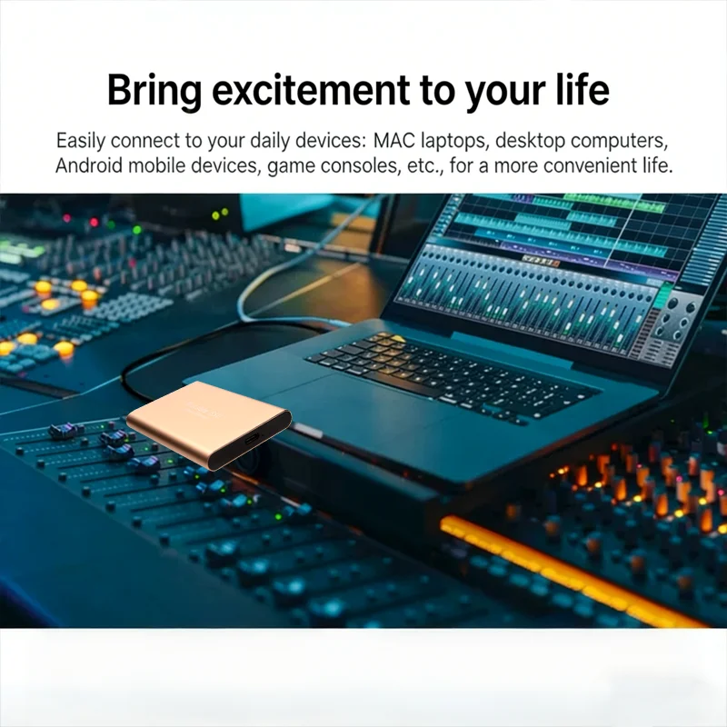 Stable Performance External Solid State Drive USB3.1 Portable Hard Disk Lightweight Slim Design For Home And Office Daily Use