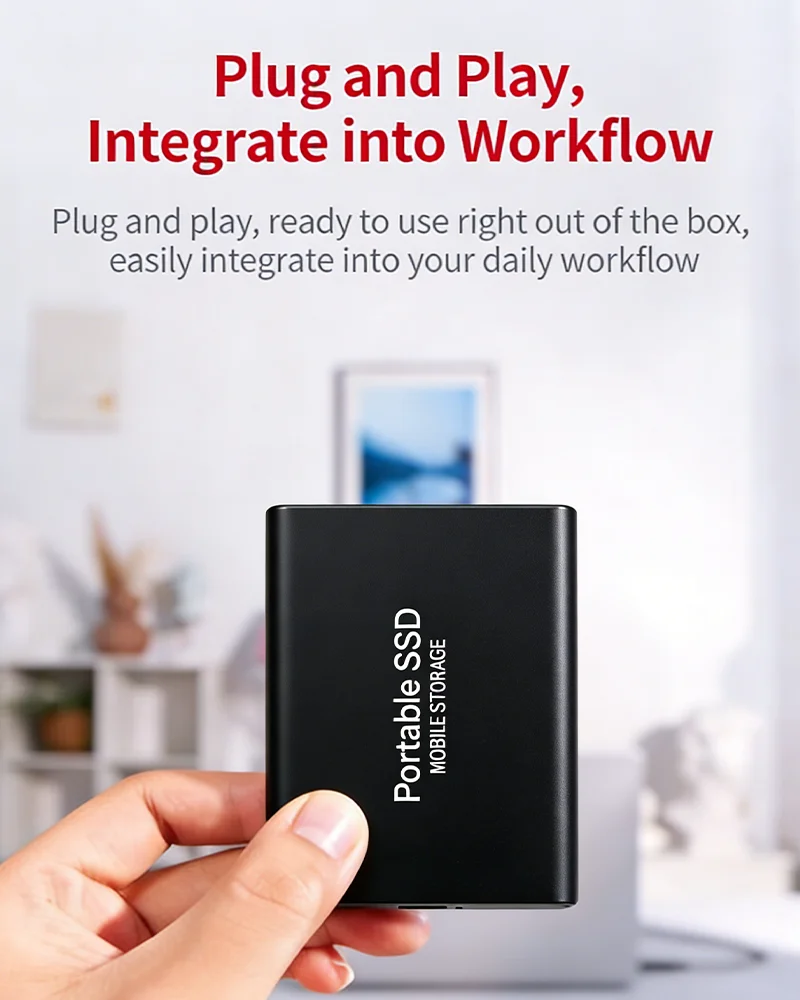 Stable Performance External Solid State Drive USB3.1 Portable Hard Disk Lightweight Slim Design For Home And Office Daily Use