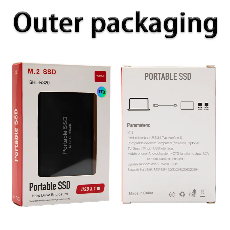 Stable Performance External Solid State Drive USB3.1 Portable Hard Disk Lightweight Slim Design For Home And Office Daily Use
