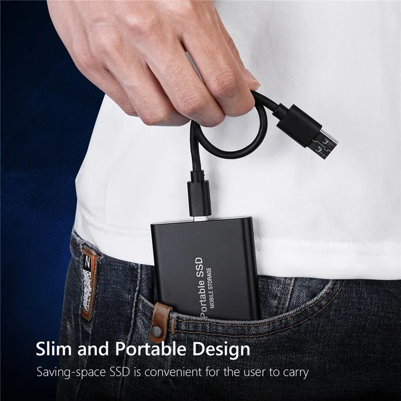 Genuine Portable SSD 1TB High Speed External Hard Drive 2TB/4TB USB 3.2 Hard Disk 16TB Mass Solid State Drive for Laptop/PC/MAC