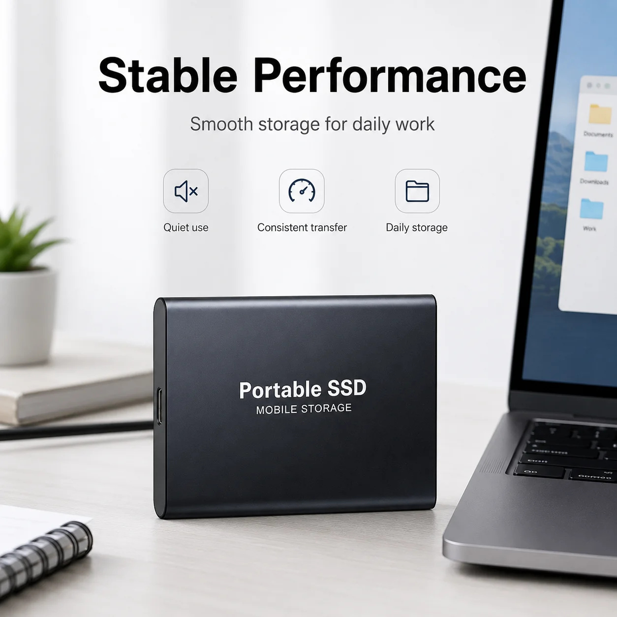 External Hard Drive Portable SSD Type-C Storage Drive for Home Office PC