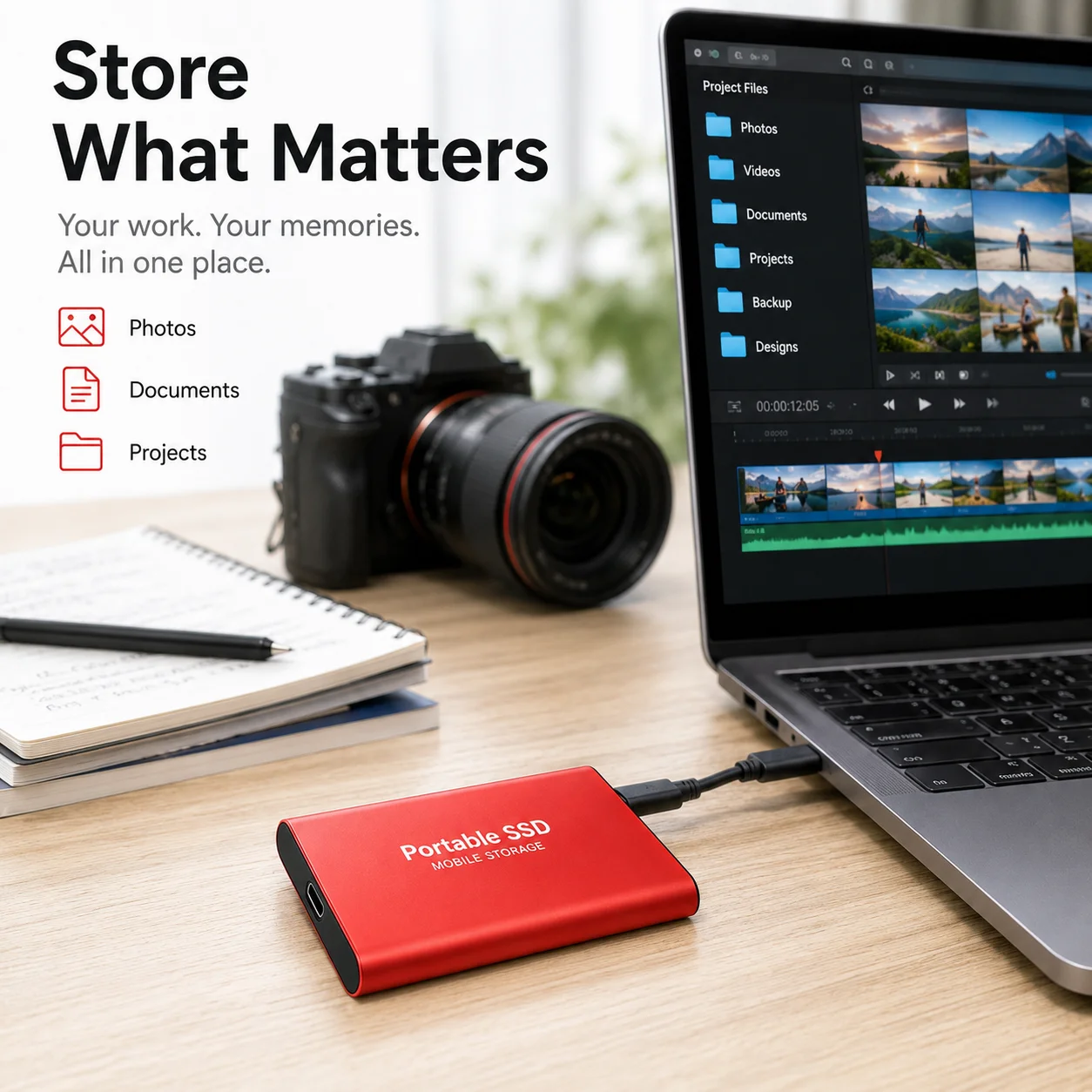 4TB External SSD Portable Storage Hard Drive USB 3.0 Type-C Hard Disk for Laptop Mac Game Files Media Backup